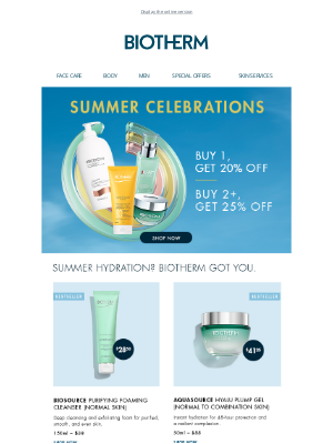 Biotherm (Canada) - Up to 25% off your skincare!