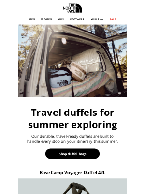 Travel duffels, designed for summer