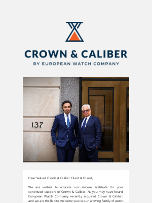 Crown & Caliber - A Warm Welcome to the European Watch Company Family