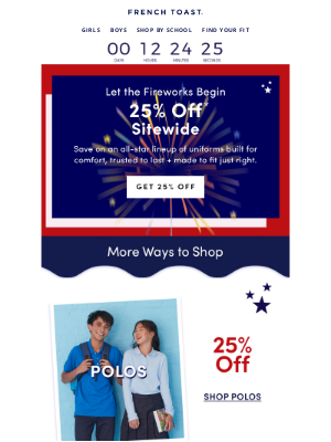 Frenchtoast School Uniforms - ⏰ Last day! 25% off ends soon