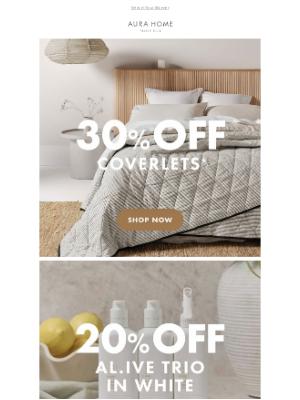 Aurahome (Australia) - 📢 Coverlets & Al.ive Kitchen on SALE 📢