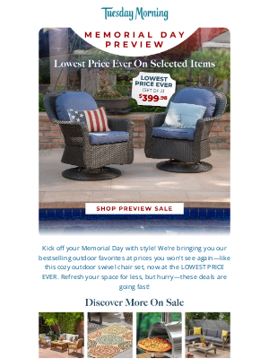 Pier 1 Imports - Preview the Savings: Memorial Day Deals Are Here.