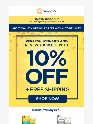 Renew Life - 10% Off + Free Shipping? Yes, Please!