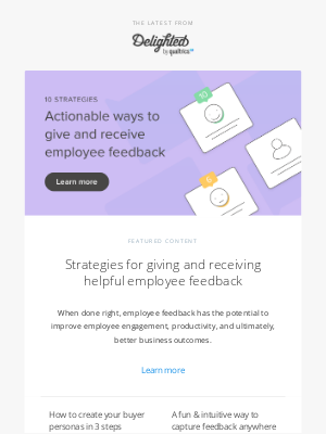 Delighted - How to give and receive helpful employee feedback I November newsletter