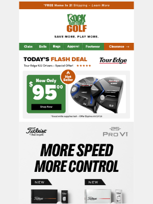 Rock Bottom Golf - ➡ NEW Pro V1/x by Titleist is HERE ⛳ +15% Off SITE WIDE SAVINGS!