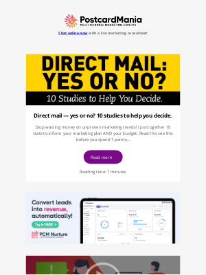 PostcardMania - Direct mail — yes or no? 10 studies to help you decide.