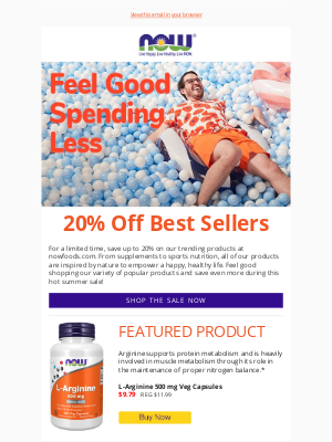 NOW Foods - Get 20% off best sellers from NOW