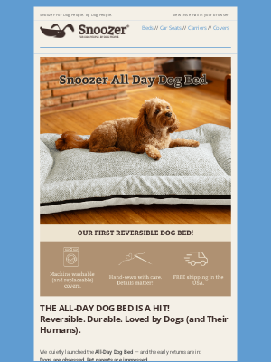 Snoozer Pet Products - Customers are Loving Our New All Day Dog Bed!