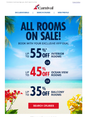 Carnival Cruise Line - 💰New VIFP Deal: All Rooms On Sale💰