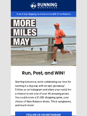 Running Warehouse - Win $1,000 Shopping Spree + Bonus Prizes!