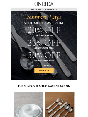 Oneida - Summer Days Sale ENDS SOON