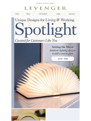 Levenger - Spotlight:  Brilliant Ideas for Your Space.