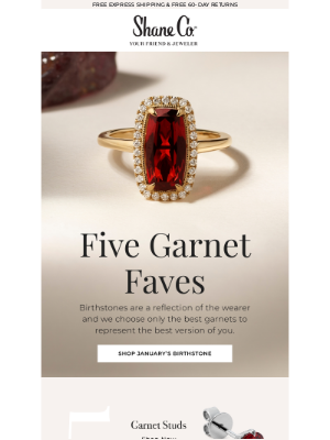 Shane Co. - Five January birthstone faves