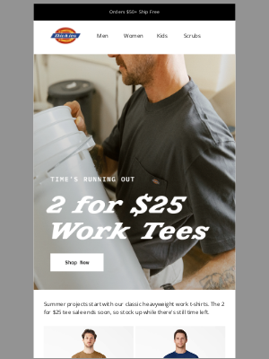 Dickies - ⏳Ending Soon: 2 For $25 Men's Tees