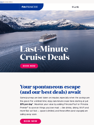 Princess Cruises - Just for you: Last-minute cruise deals