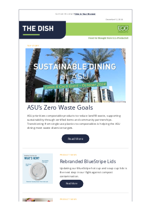 Eco-Products - The Dish Newsletter from Eco-Products 12/12/2024