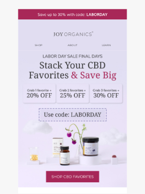 Joy Organics - 🚨 Still Time to Save Up to 30%