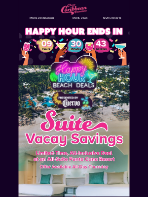 CheapCaribbean - Suite Vacay Savings Inside 🍭 Check Out This Week's Limited-Time Happy Hour Deal