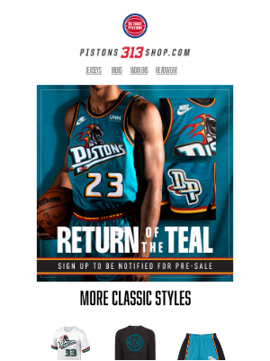 Detroit Pistons - Teal is Back as our Classic Jersey for the 22-23 Season!