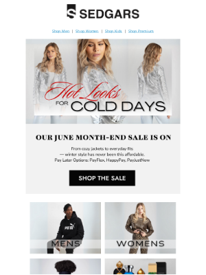 Sedgars - 🔥 60% Off - Month-End Sale’s Almost Gone
