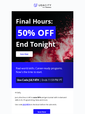 Udacity - ⏳ Final Hours: 50% Off a Subscription