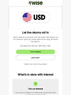 Wise - Earn a return on your money