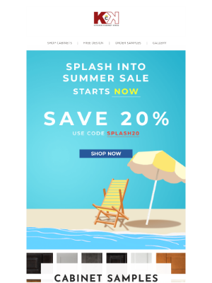 Kitchen Cabinet Kings - 💦 20% Off Cabinets Starts Now—Splash Into Summer Sale
