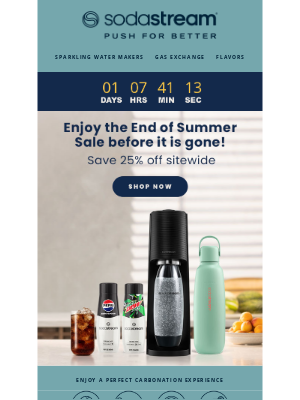 SodaStream - Last chance to save 25% off sitewide!