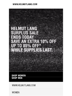 HELMUT LANG - Surplus Sale Ends Today! Take an Extra 10% off