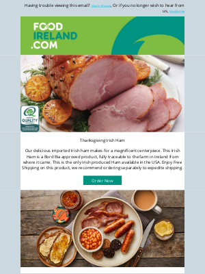 Food Ireland - Discover our delicious Irish Ham this Thanksgiving!