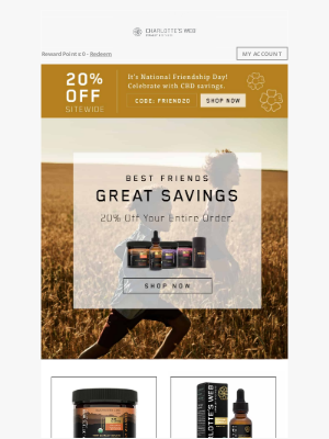 Charlotte's Web - 20% savings for you and your friends!