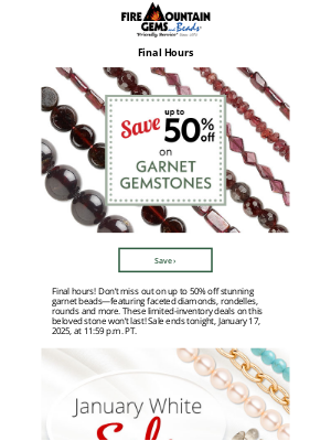 Fire Mountain Gems and Beads - Only Hours Remain in This Flash SALE! Buy Garnet Gemstones up to 50% off