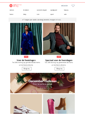 Wehkamp (Netherlands) - Tot 20% korting op geselecteerde items uit de feestcollectie