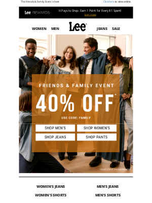 Lee Jeans - 40% off starts NOW!