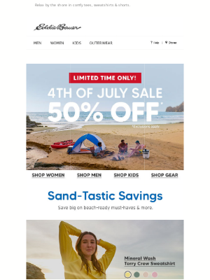 Eddie Bauer - 🐚Shell Yeah! 50% Off Beach-Ready Styles. Exclusions Apply