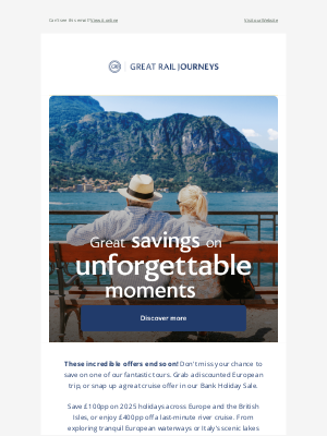 Great Rail Journeys - Our amazing deals end soon!