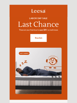 Leesa - 30% off* mattresses is going, going….