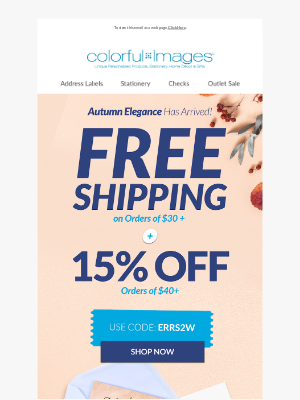Colorful Images - Autumn elegance arrives: free shipping + 15% off!