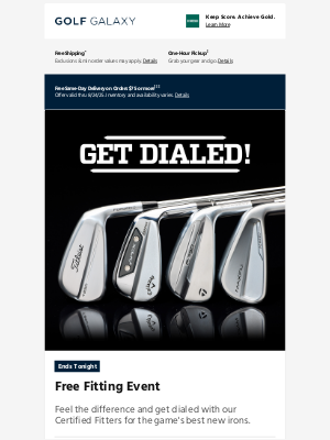 Golf Galaxy - Last chance for a FREE fitting 🚨