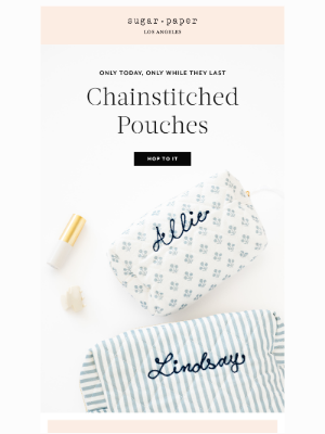 Sugar Paper - TODAY ONLY 👛 Chainstitched Pouches
