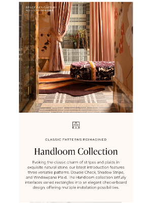 Artistic Tile - Introducing Handloom: classic stripes and plaids in natural stone