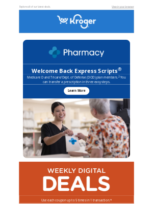 The Kroger Co. - Deal Alert: New Friday Deals 🚨 | Express Scripts | New Weekly Digital Coupons 🥣
