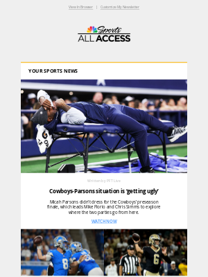 NBC Sports - Cowboys-Parsons situation is ‘getting ugly’