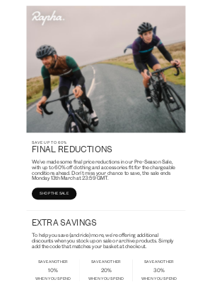 Rapha - Save up to 60% until Monday