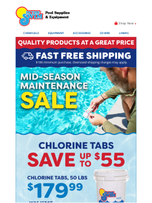 In The Swim - Uh Oh. Out of Tabs? 50 lb Buckets Just $179.99