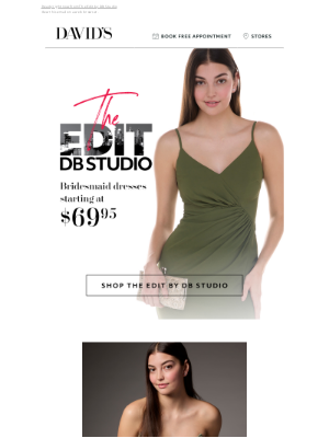 David's Bridal - It's good to be a bridesmaid with $69.95 dresses