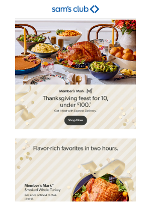 Sam's Club - Your Thanksgiving menu: feed 10 for under $100! 🦃