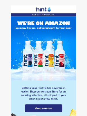 Hint Water - PSA: Hint is available on Amazon!