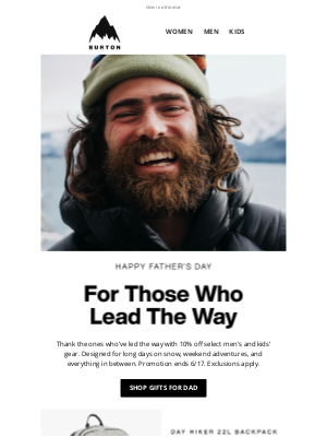 Burton Snowboards - 10% Off Gifts for Father’s Day