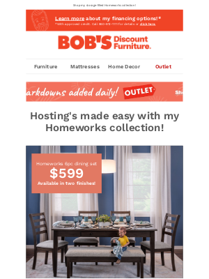 Bob's Discount Furniture - A trendy dining set in two ‼️ heights and finishes 😍